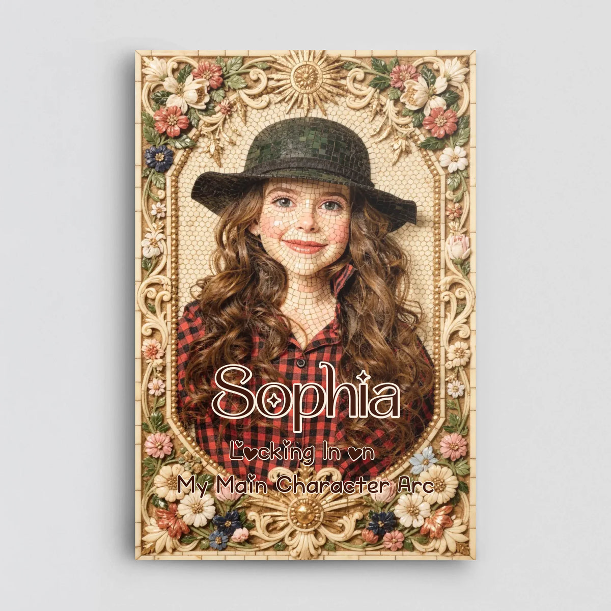 Bone inlay custom memorial portrait