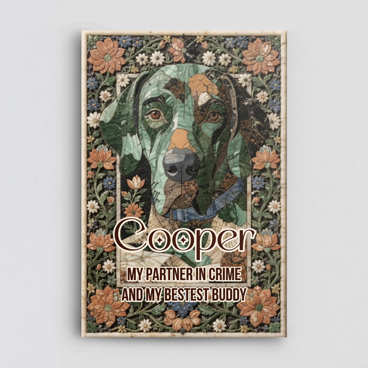 Hardstone inlay custom memorial portrait