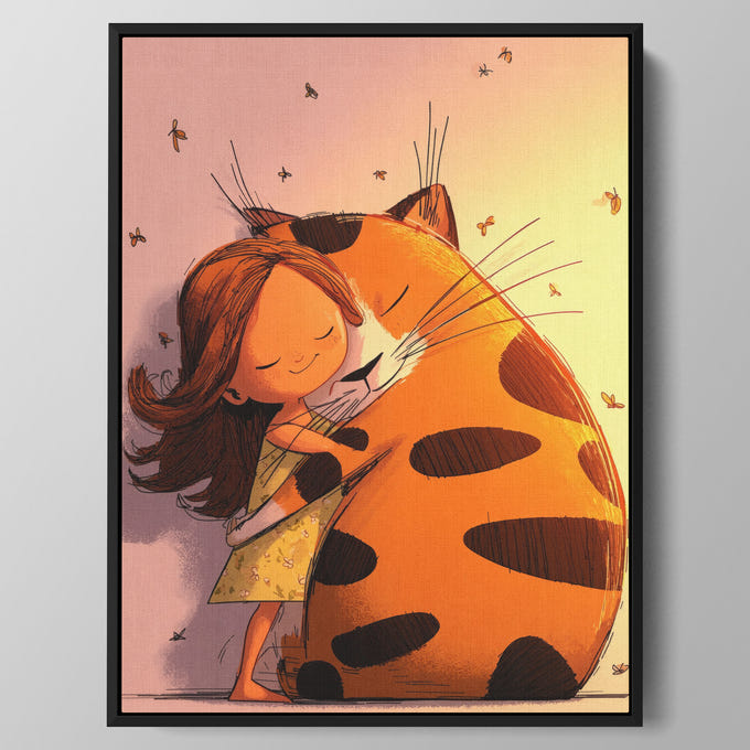 The Big Cat Hug Wall Art