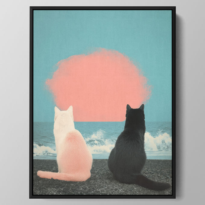 Two Cats at Sea Wall Art
