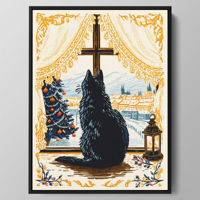 Winter Window Cat Wall Art