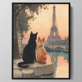 Paris Dusk Companions Wall Art