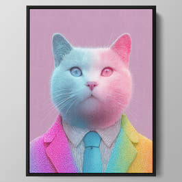 Pastel Suit Cat Wall Art