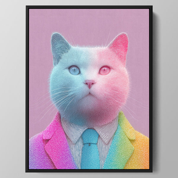 Pastel Suit Cat Wall Art