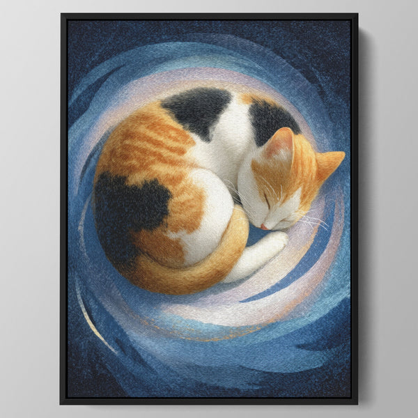 Night Spiral Cat Wall Art