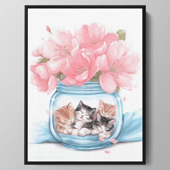 Blossom Jar Kittens Wall Art