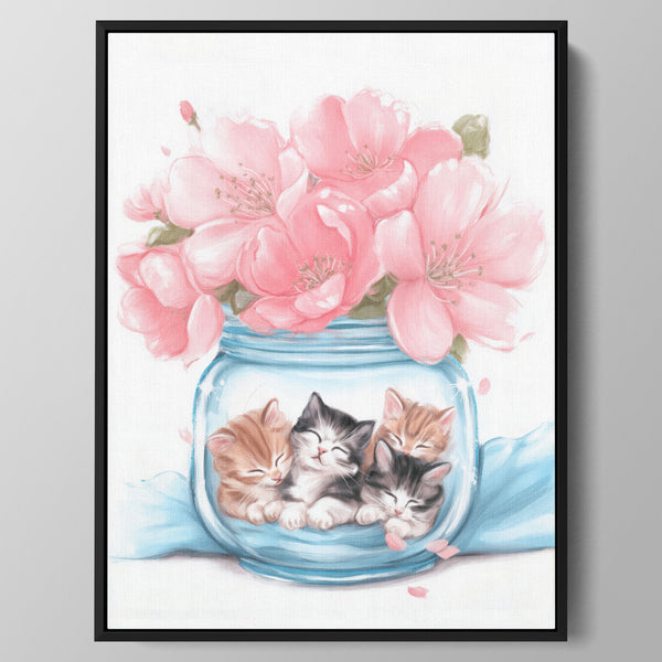Blossom Jar Kittens Wall Art