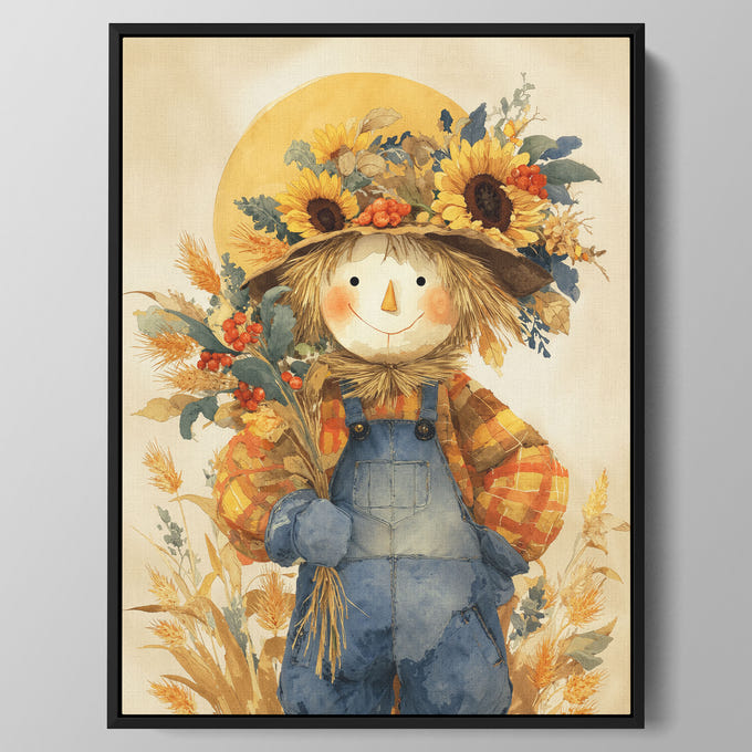 Sunflower Scarecrow Bouquet Wall Art
