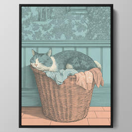 Laundry Basket Nap Wall Art