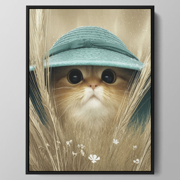 Wheatfield Sunhat Cat Wall Art