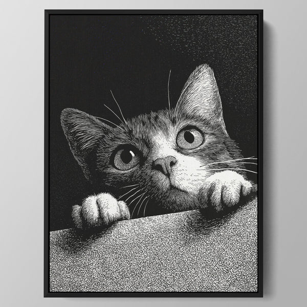 Curious Midnight Cat Wall Art