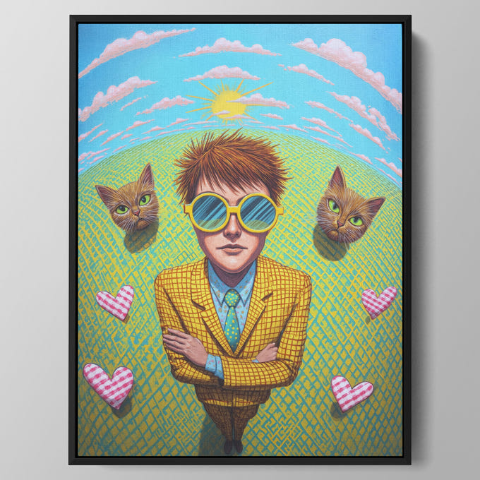 Groovy Sun & Cats Wall Art
