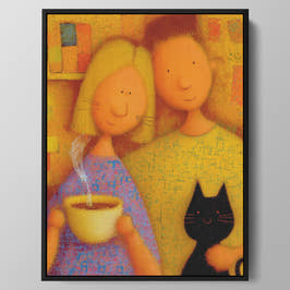 Coffee With Cat Wall Art