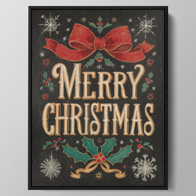 Merry Christmas Chalkboard Wall Art