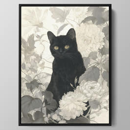 Ivory Garden Cat Wall Art