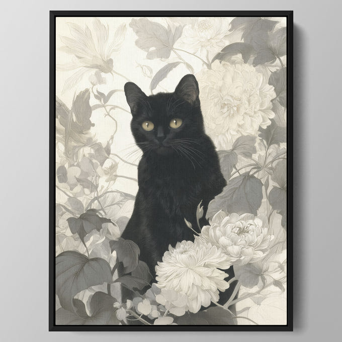 Ivory Garden Cat Wall Art