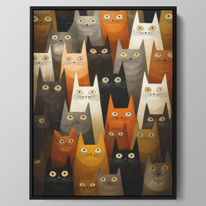 Warm Cat Crowd Wall Art