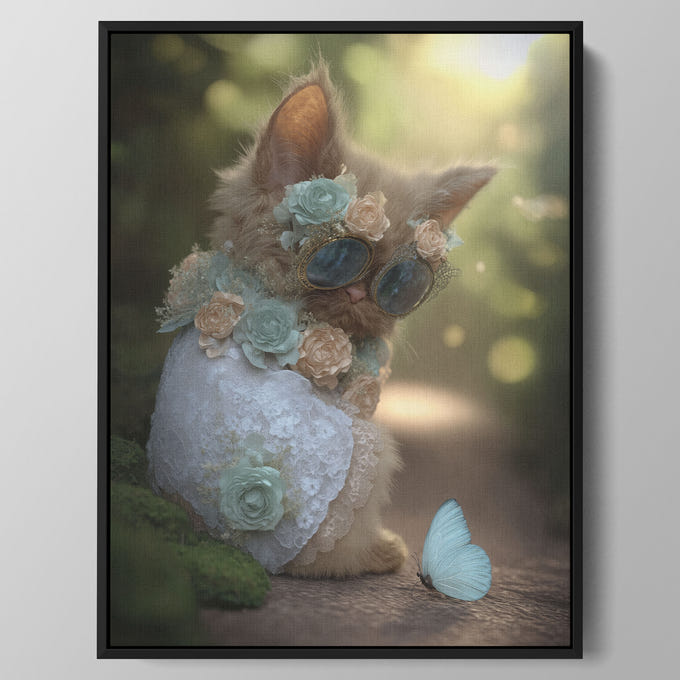 Butterfly Whisper Cat Wall Art