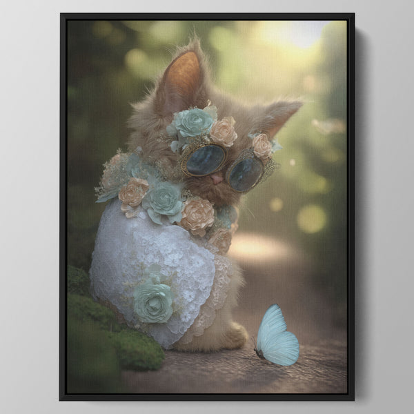 Butterfly Whisper Cat Wall Art
