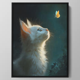 Butterfly Glow Cat Wall Art