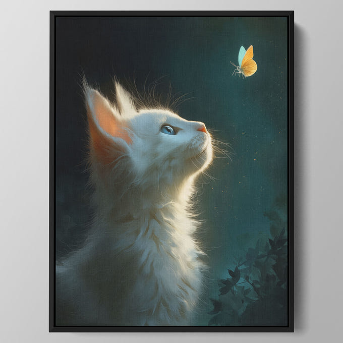 Butterfly Glow Cat Wall Art