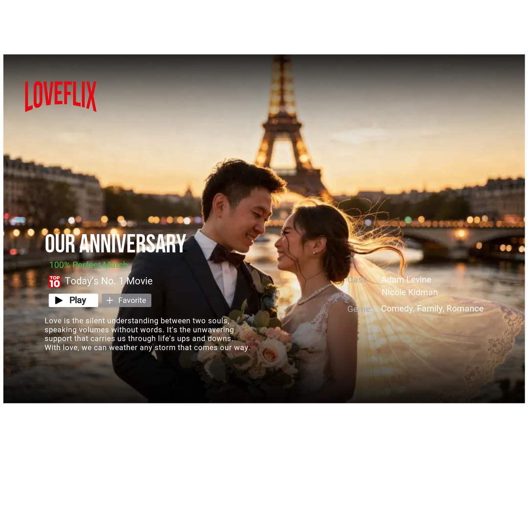Netflix Love Story: The World’s Top 5 Most Romantic Wedding Paradises | Personalized Poster