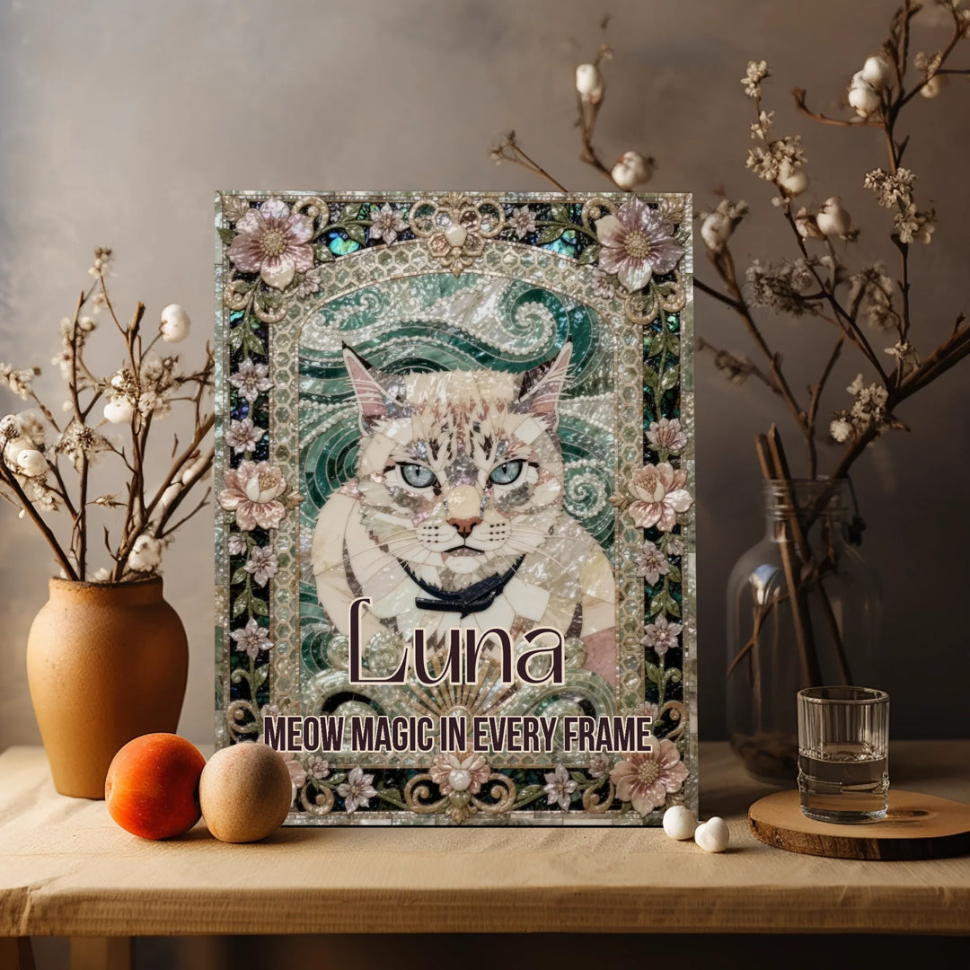 Abalone Shell Inlay Custom Memorial Portrait