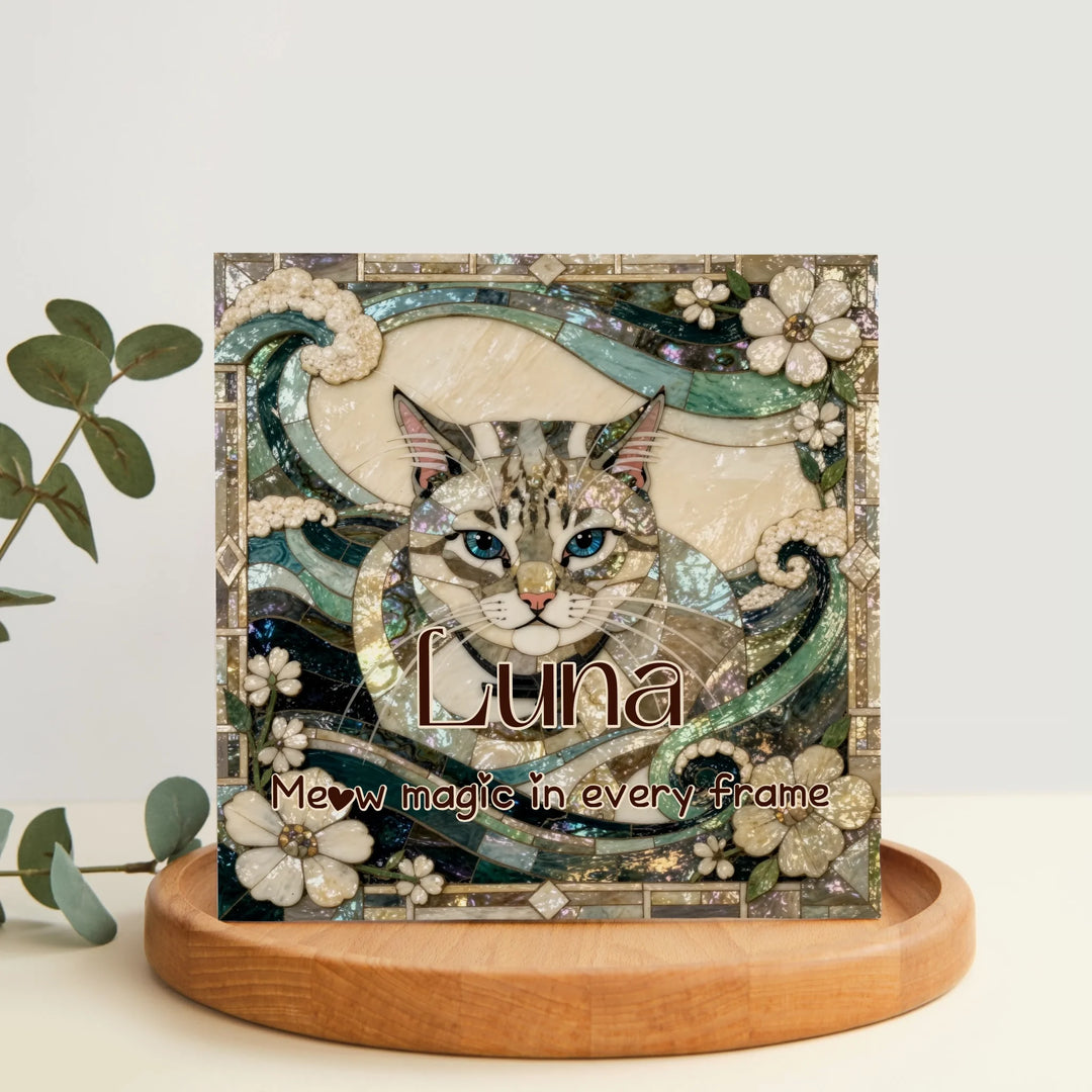 Abalone Shell Inlay Custom Memorial Portrait