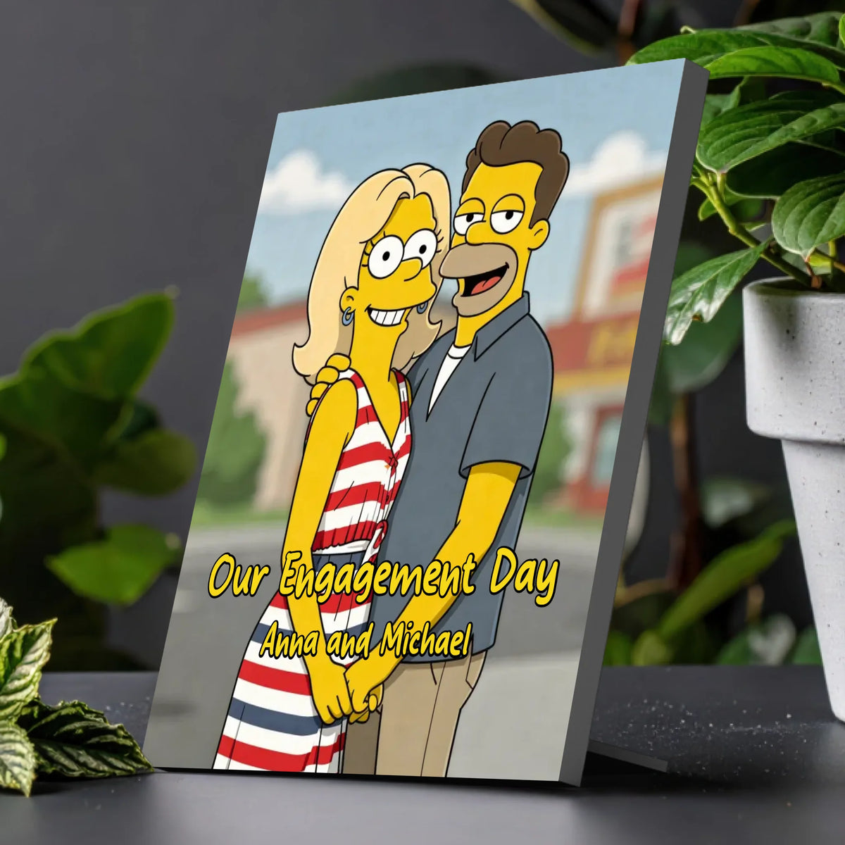 Personalized portrait couple eclectic iconic styles table top prints