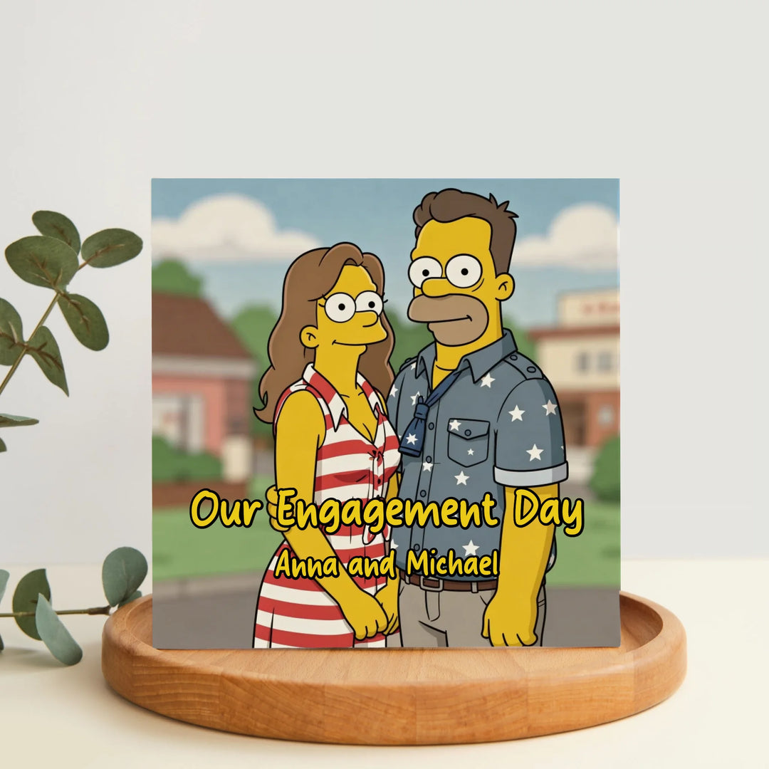 Personalized Portrait Couple Eclectic Iconic Styles Table Top Prints