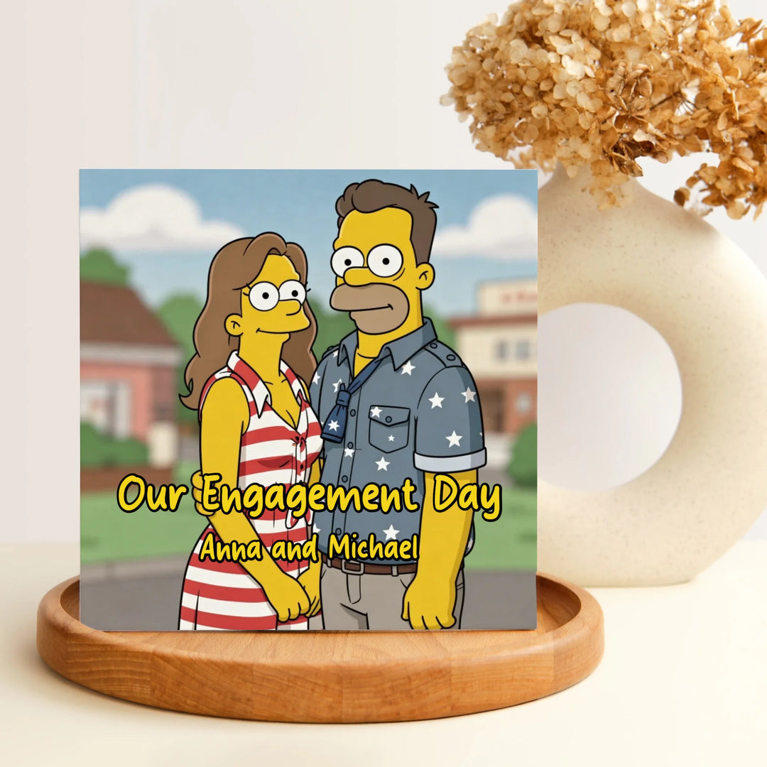 Personalized Portrait Couple Eclectic Iconic Styles Table Top Prints