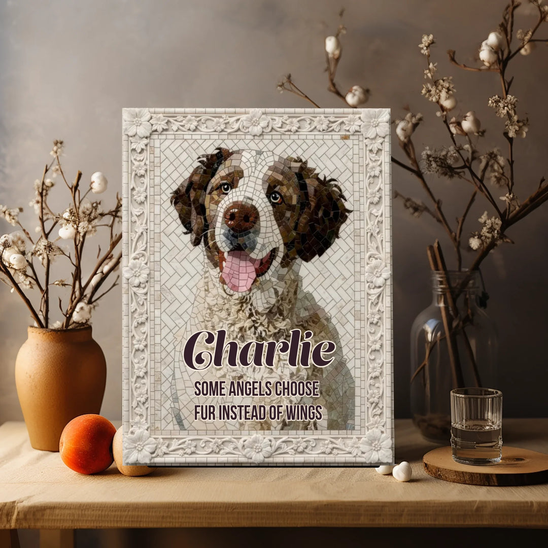 Mosaic Inlay Custom Memorial Portrait