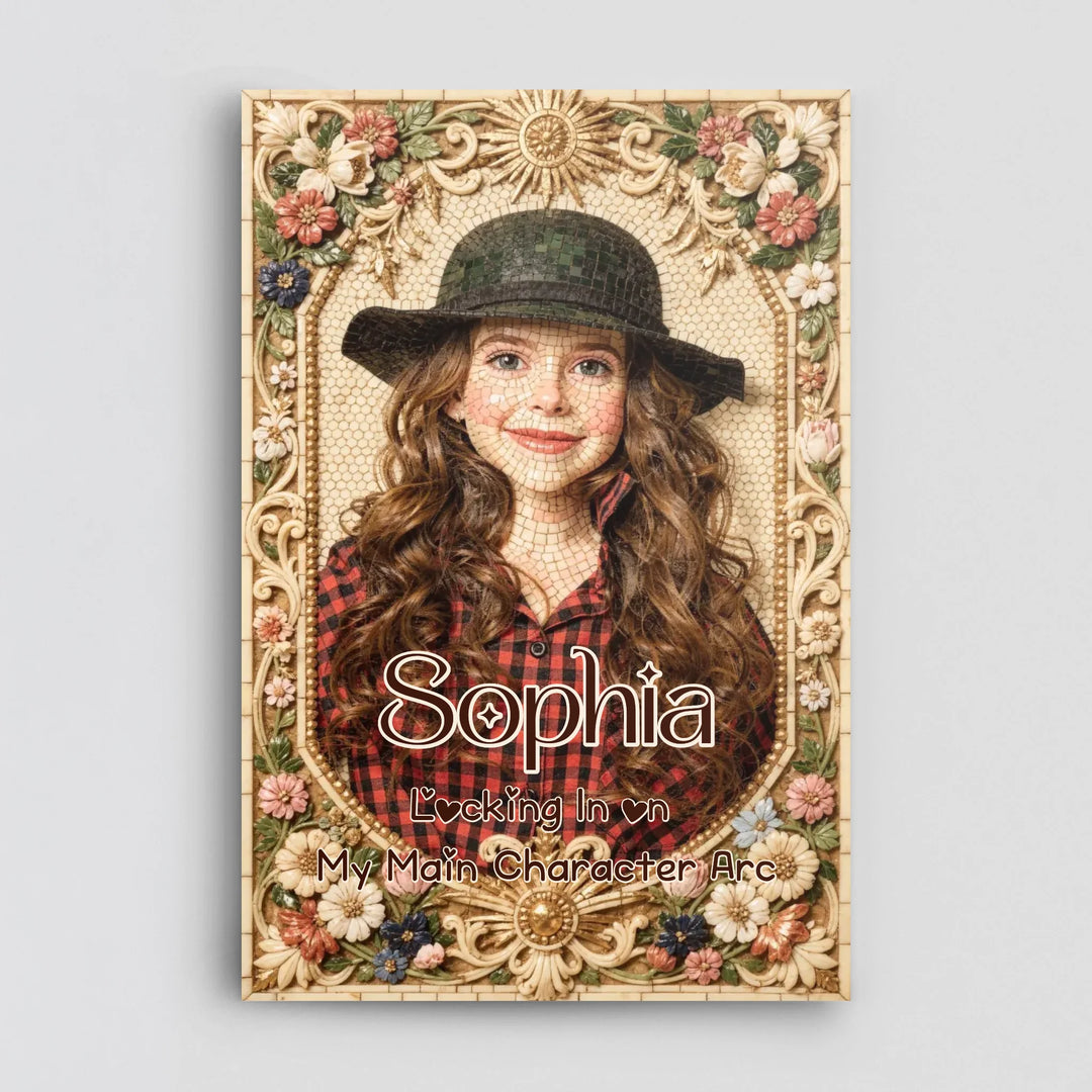 Bone Inlay Custom Memorial Portrait