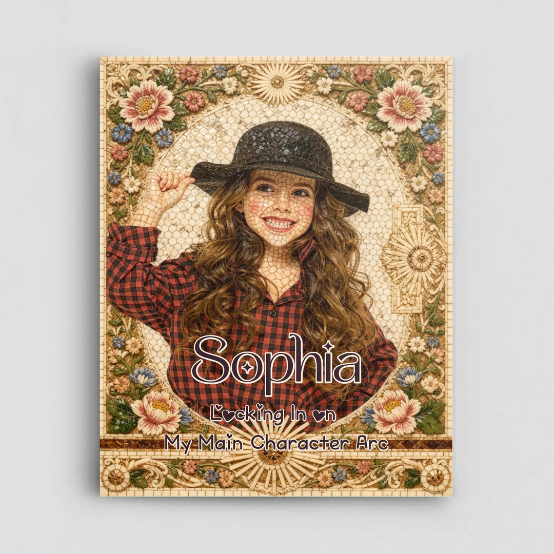 Bone Inlay Custom Memorial Portrait