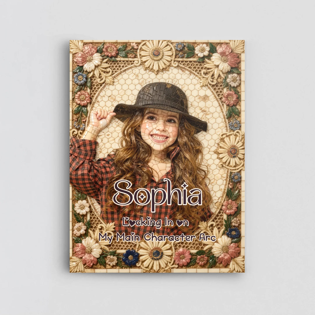 Bone Inlay Custom Memorial Portrait