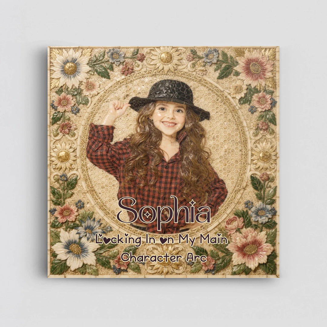 Bone Inlay Custom Memorial Portrait