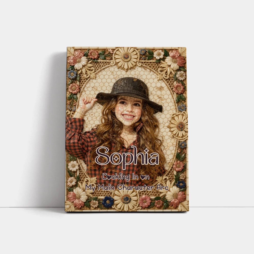 Bone Inlay Custom Memorial Portrait