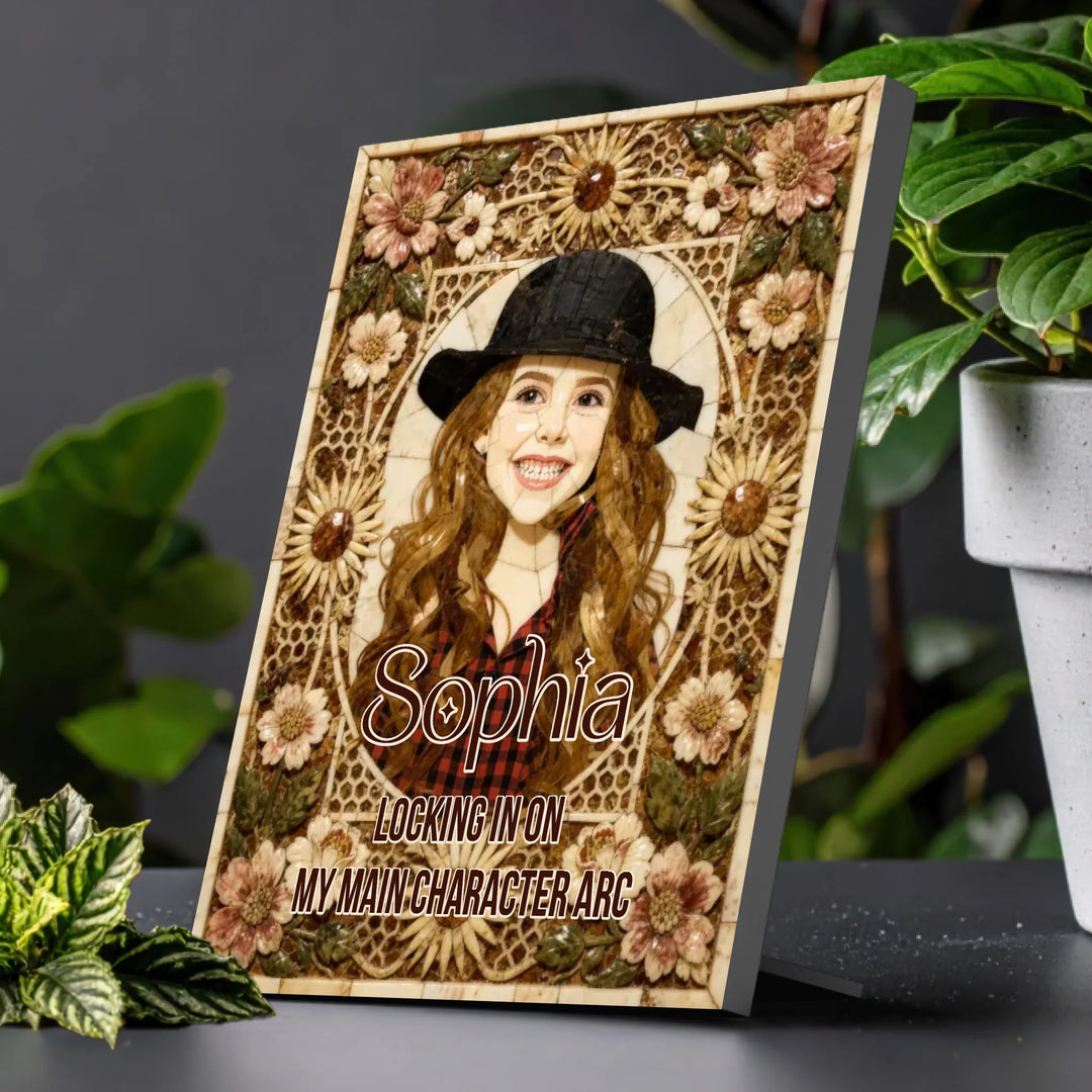 Bone Inlay Custom Memorial Portrait
