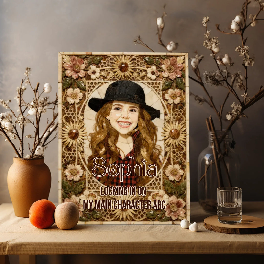 Bone Inlay Custom Memorial Portrait