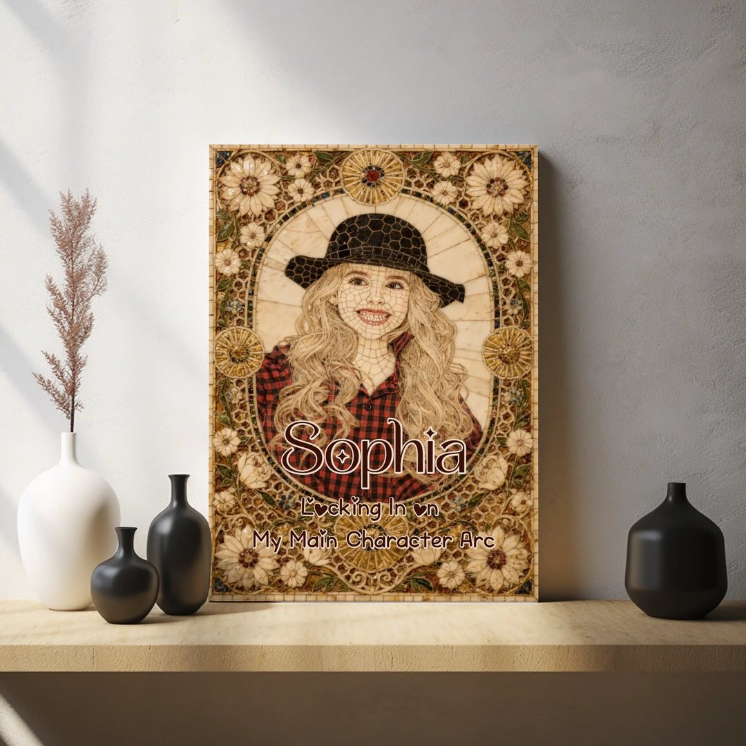 Bone Inlay Custom Memorial Portrait