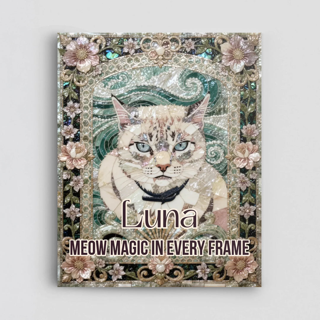 Abalone Shell Inlay Custom Memorial Portrait