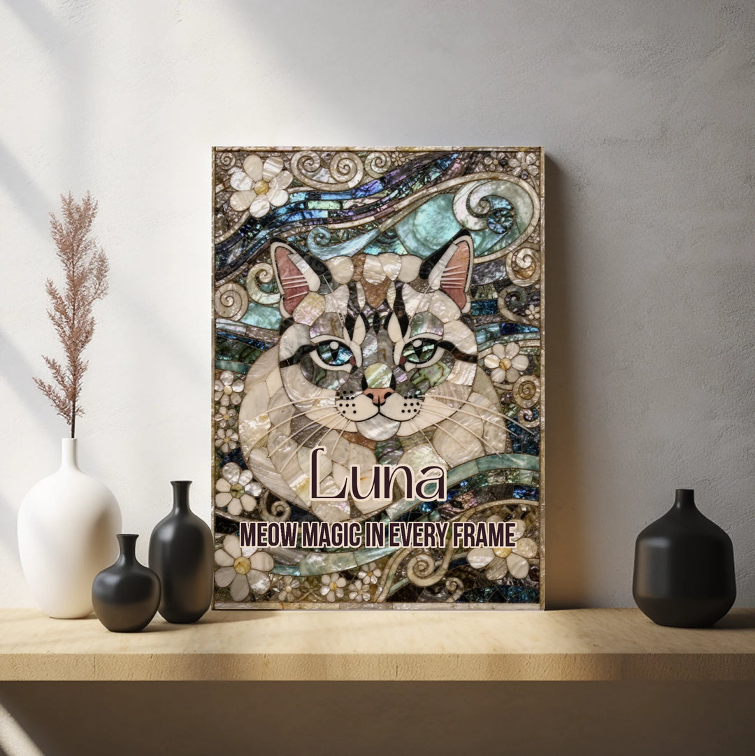 Abalone Shell Inlay Custom Memorial Portrait