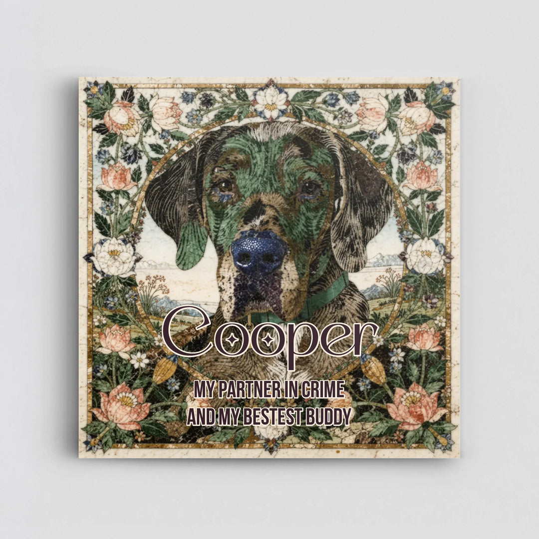 Hardstone Inlay Custom Memorial Portrait