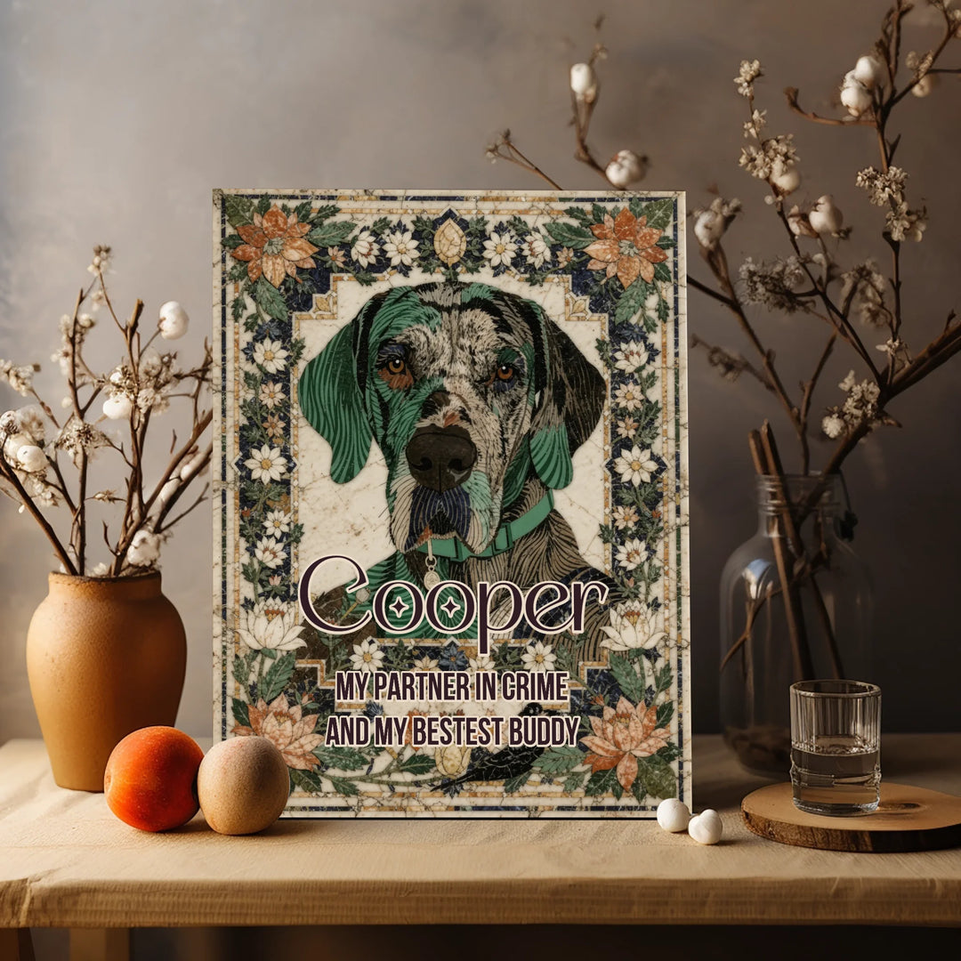 Hardstone Inlay Custom Memorial Portrait