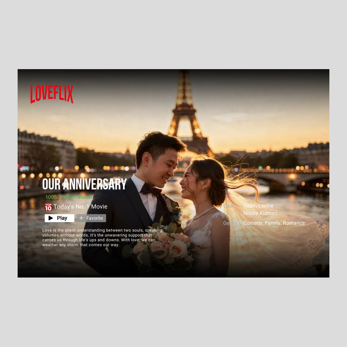 Netflix love story: the world’s top 5 most romantic wedding paradises | personalized poster