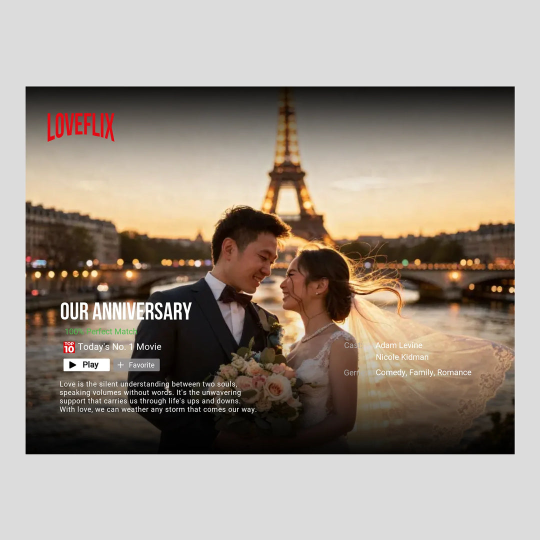 Netflix Love Story: The World’s Top 5 Most Romantic Wedding Paradises | Personalized Poster