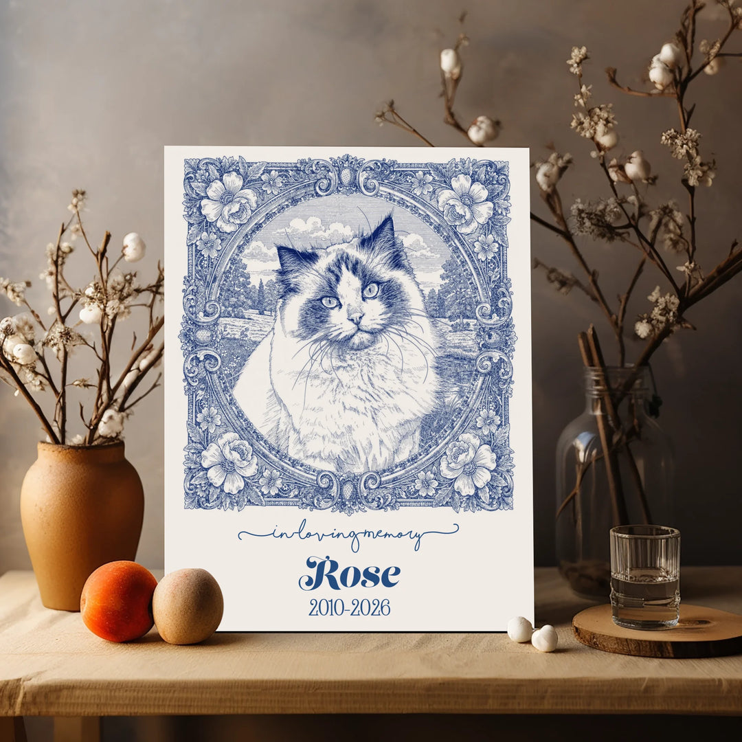 Toile de Jouy Custom Memorial Portrait