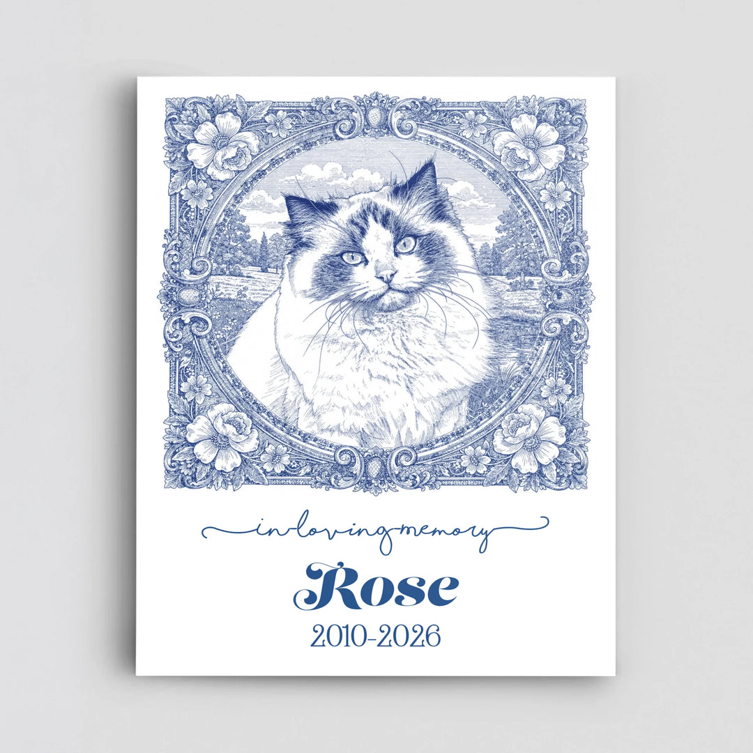 Toile de Jouy Custom Memorial Portrait