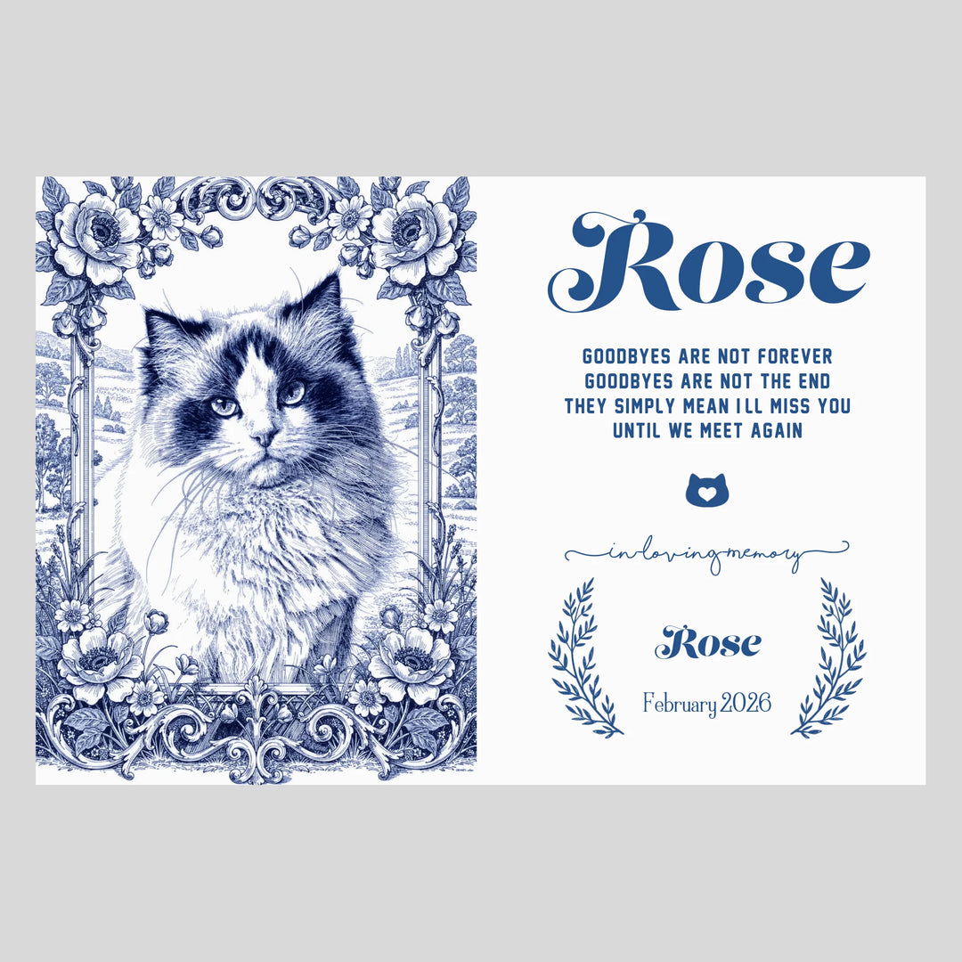 Toile de Jouy Custom Memorial Portrait