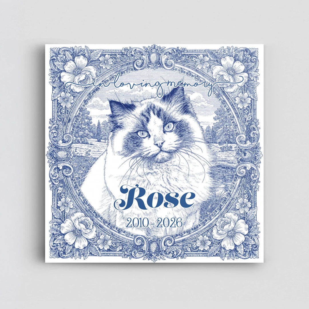 Toile de Jouy Custom Memorial Portrait